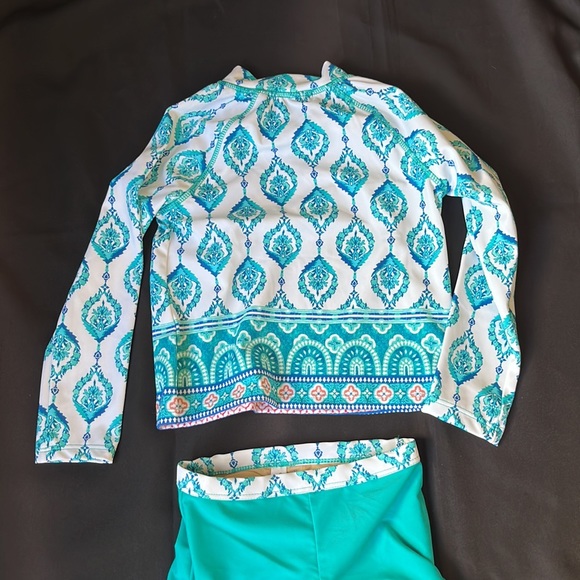 NWT CABANA LIFE GIRLS SWIM SET RASHGUARD 50 + UV PROTECTION Size 2T, 3T & 4T - Picture 3 of 6